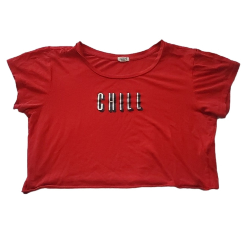 Garage Netflix "Chill" Red Women's Crop Top Graphic T-shirt